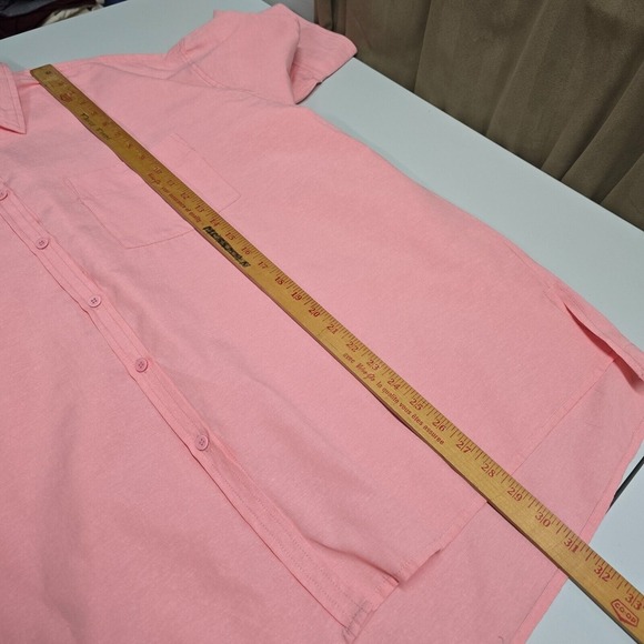 Pomander Place Shirt Womens XXXL‎ Pink Adair Boyfriend 3/4 Sleeve Tuckernuck - Picture 10 of 12